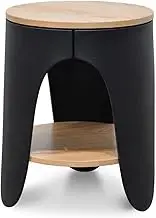 Jackson Round Side Table - Natural - Black