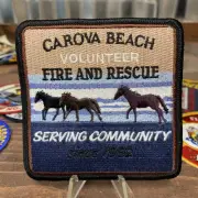 CAROVA BEACH NORTH CAROLINA FIRE DEPARTMENT PATCH - Horse And Beach Design -Rare