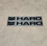 Haro 8x1.5" black / silver pre cut quality weather proof sticker 2pcs