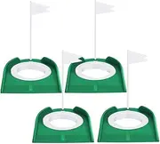 4-Pack Golf Putting Cups with Plastic Flags Golf Hole Training Aids, All-Around Surface Adjustment Practice for Indoor and Outdoor Office Home Garage Yard Indoor and Outdoor Practice