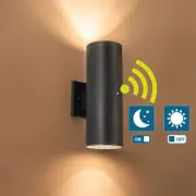 Dusk to Dawn Sensor Outdoor Wall Light Fixture 14W LED Up Down Lamp E26/E27 Bulb