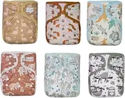 KaWaii Baby 6 One Size Happy Leak-Free Cloth Diaper Covers, Double Waterproof Layer Adjustable for Babies 8-36 pounds