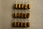 (15)BAYONET #1847 INCANDESCENT CEC LAMP/6.3v .15A BA9s/Fisher 50-R & 70-RT BULBS