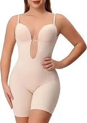 [Slimers] Backless Shapewear Strapless Bodysuit - Low Back Women Body Shaper : Slimming Built In Bra With Plunge