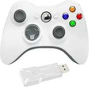 Controller Remote Gamepad Controller For Xb&ox 360 2.4G Wireless Gaming Remote Joystick 3D Rocker Game Handle Tools Parts Dual Vibration(WIRELESS-White)