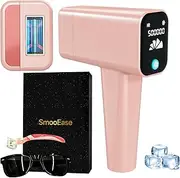 SmooEase Laser Hair Removal with ICE Cooling, Permanent Painless Hair Removal Device, 500000 Flashes IPL Hair Remover, Hair Removal for Lady's Chin Armpits Legs Arms Sensitive Bikini Line (Pink)