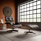 Premium Walnut Eames Lounge Chair Set Italy Real Leather Armchairs Cushion Sofa