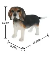 Beagle Outdoor Garden Resin Statue, 13" (ah)