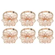 20Pcs Napkin Rings, Flower Table Napkin Holders Buckles for Decoration Rose Gold