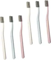 BAZEITFLOW 6Pcs Adults Hard Bristles Toothbrush Manual Tooth Cleaning Tools for Oral Hygiene Durable Head for Home and Travel Use Handheld Design