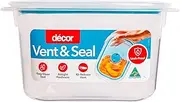 Decor Vent & Seal Plastic Square Container, 1 Litre Capacity