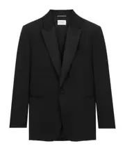 Saint Laurent Single-Breasted Tuxedo Jacket IT52,IT50,IT48 black