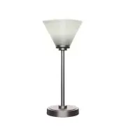 Unbranded Accent Lamp w/ White Matrix Glass Shade 16" 1-Light Plug-In Graphite