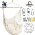 Hammock Chair with Hardware Kit, Macrame Hanging Rope Swing Seat with Cushions a