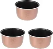 Cabilock 3pcs Rice Cooker Gallbladder Frying Pan Rice Multi-purpose Mixing Bowl Pressure Cooker Rice Lined Rice Casters Casters Detachable Trailer Rice Rice Air Rice Stainless Steel Coffee