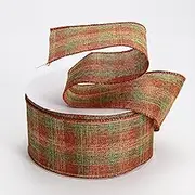 5 Yards Christmas Burlap Ribbon Rolls Wrapping Ribbon Xmas Decorative Ribbon for Wreath Bow Gift Decor,Style V