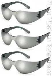 3 Pack Gateway Starlite Small Silver Mirror Safety Glasses Sunglasses Z87+