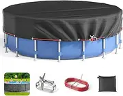 18Ft Round Pool Cover - Covers for Above Ground Pools, Inflatable Pool Cover Protector with Steel Rope, Increase Stability Ground Swimming Pools