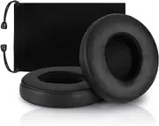 Replacement Earpad Cover, Ear Cushion Pads Compatible with Solo 2.0 3.0 Wireless Headphones by Dr. DRE 1 Pair (Black)