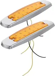Luxshiny 2pcs High Brightness LED Trailer Marker Lights Electroplated Design Durable Side Lamps for Trucks Caravans and Campers Multi Functional Warning Lights for Enhanced Visibility