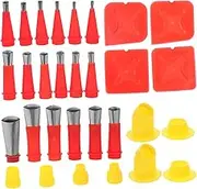 1Set Caulking Nozzle Tool Kit Nozzles Bases Elbows Scrapers Versatile Caulk Tool for Efficient Sealing and Repair