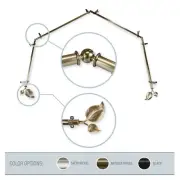 Leaf 13/16" 4-Sided Bay Window Curtain Rod 28-48 inch (each side) - 3 colors