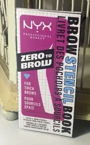 NYX Zero To Brow ~ Brow Stencil Book For Thick Brows ~ 4-Piece Set ~ New!