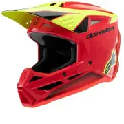 S-M3 Youth Fray Red Yellow Fluo Black Glossy Offroad Helmet