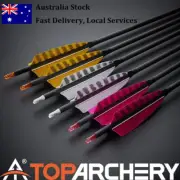 Archery 32" Carbon Arrows Spine 400 Turkey Feather for Bow Hunting Target-6 PACK