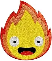 EZPARTY - Calcifer (Fire Demon) Moving Castle Embroidered Applique Patch Iron On Sew On - Backpacks, Clothing, Jeans, Hats