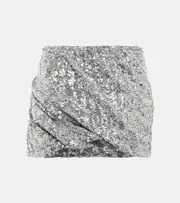 [The Attico] The Attico Sequined mini skirt AU 14 silver