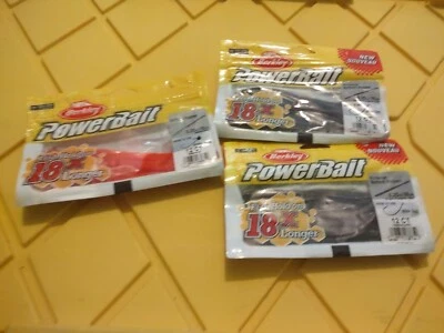 3 BERKLEY POWERBAIT Bottom Hopper 12/Ct. 6-1/4" Methiolate(1) + Grn Pmpkn Red(2)