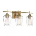 Savoy House Octave 3-Light Vanity Light Warm Brass 21" w/ Clear Glass Shades New