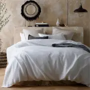 Vintage Design Hemp White Quilt Cover Set