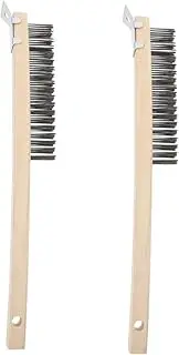 TIDTALEO 2pcs Pizza Brush Deck Scrub Brush Scraper for Cleaning Cleaning Scraper Coir Beige