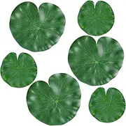 WhistenFla Floating Lily Pads for Ponds, 6Pcs Realistic Lily Pads Leaves Artificial Floating Foam Lotus Leaves Plastic Foam Water Lily Pads Foliage Pond Decor for Pond Pool Koi Fish Patio Aquarium