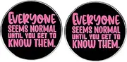 [ZENRUIMING] 2pcs Everyone Seems Normal Until You Get to Know Them Lapel Pins, Humor and Sarcasm Alloy Pins, Men's and Women's Clothes Backpacks Hats Accessories, 3cm(1.2"), Metal, no gemstone