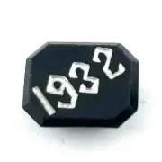 Antique Deco Emerald Cut Octagon Shaped Black Onyx Stone Silver Dated 1932 S321
