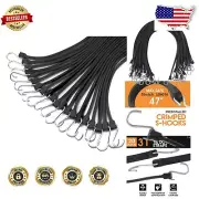 Versatile 20 Pack 31'' Bungee Cords with Hooks for Waterproof Tarp Securing