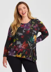 [Virtuelle] Taking Shape Bamboo Cosy Painterly Top Size 28 in Print - Plus Size Women's Clothing Print