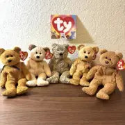 NWT Ty Beanie Babies Bundle Cashew, Harry, Huggy, Curly Lot of 5