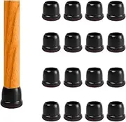 Black Silicone Chair Leg Floor Protectors wi/Felt, Extra Small Chair Leg Caps, Silicon Furniture Leg Feet Cup, Protect Hardwood Floor from Scratches Anti-Noise 16 Pcs (Round, Black Fit 0.5-0.8")