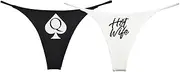 [NE Beauty] Queen of Spades and Hotwife Women's Thong Set (Pack of 2)