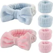 6Pcs Makeup Headband and Wristband Set for Washing Face, Soft Towel Skincare Hea