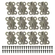 Small Jewelry Box Hinge 7/8 inch, 12 Pack 90-degree Butterfly Hinge, Brown