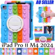 For iPad Pro 11 M4 2024 Case Kids Friendly Shockproof Handle Stand Strap Cover
