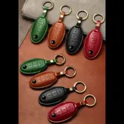 Handmade Genuine Leather Craft Car Key Fob Case Cover For Nissan Keychains bag