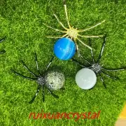 3pcs Natural mix Material Quartz Sphere Crystal Ball carved Spider Healing