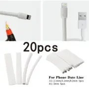20pcs Heat Shrink Tubing Sleeve PE White Wrap Wire Data Line Shrinkable Tubes
