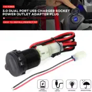 12V 3.0 Dual USB Fast Charge Car Charger Socket Voltmeter For HONDA NX400 CB500X